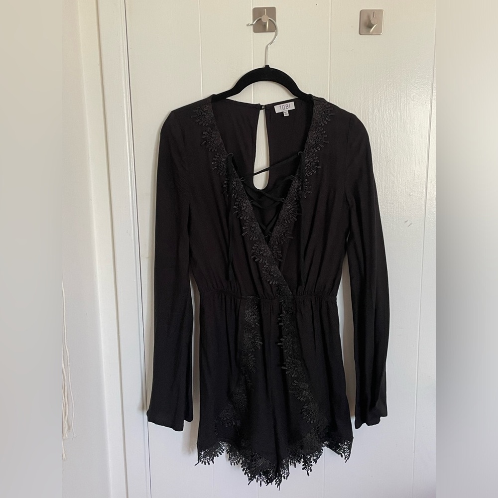 Tobi Black Lace Romper